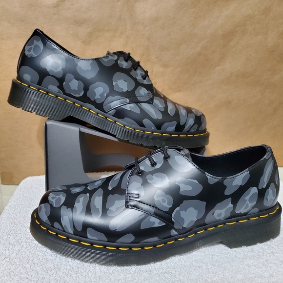 Dr Martens 1461 Distorted Leopard Smooth Print Oxford - Picture 1 of 15